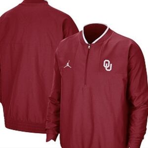 Jordan Crimson Oklahoma Sooners Half-Zip Jacket Size Small